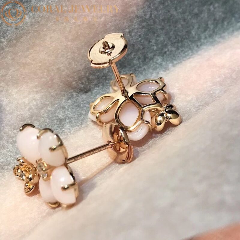 Chaumet Hortensia Aube Rosee 083538 Pink Gold Diamond Opal Earrings 2