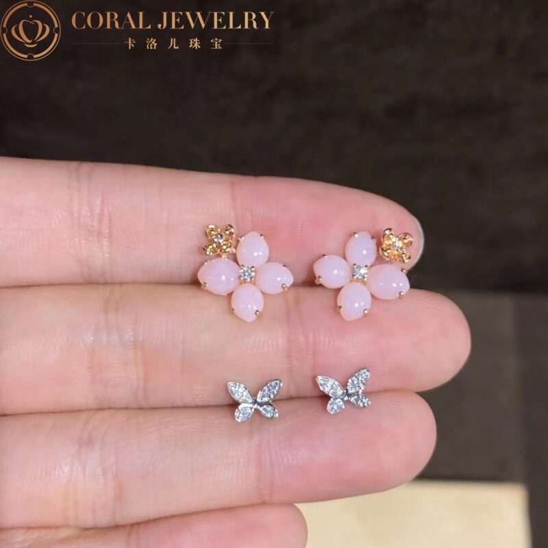 Chaumet Hortensia Aube Rosee 083538 Pink Gold Diamond Opal Earrings 4