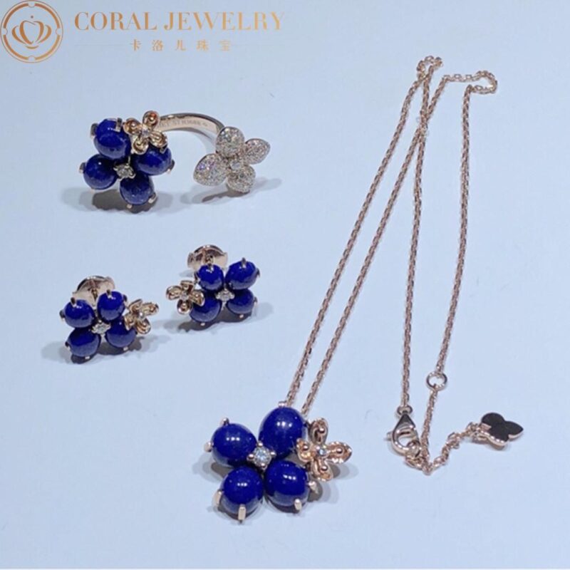 Chaumet Hortensia 083147 Eden Pink Gold Lapis lazuli Diamond Pendant 5