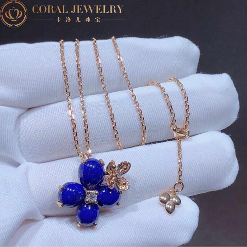 Chaumet Hortensia 083147 Eden Pink Gold Lapis lazuli Diamond Pendant 4