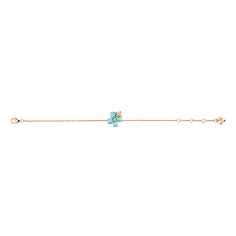 Chaumet Hortensia Eden 083534 Pink Gold Turquoise Diamond Bracelet 1