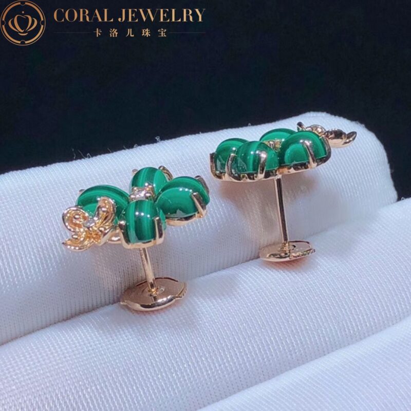 Chaumet 083337 Hortensia Jardins Pink Gold Malachite Diamond Earrings 5