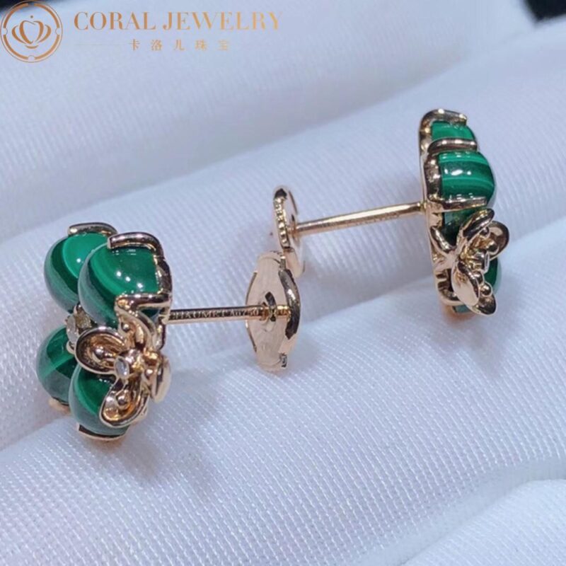 Chaumet 083337 Hortensia Jardins Pink Gold Malachite Diamond Earrings 4