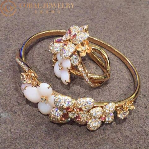 Chaumet Hortensia Multi-coloured Gemstone Bracelet in Pink Gold 9