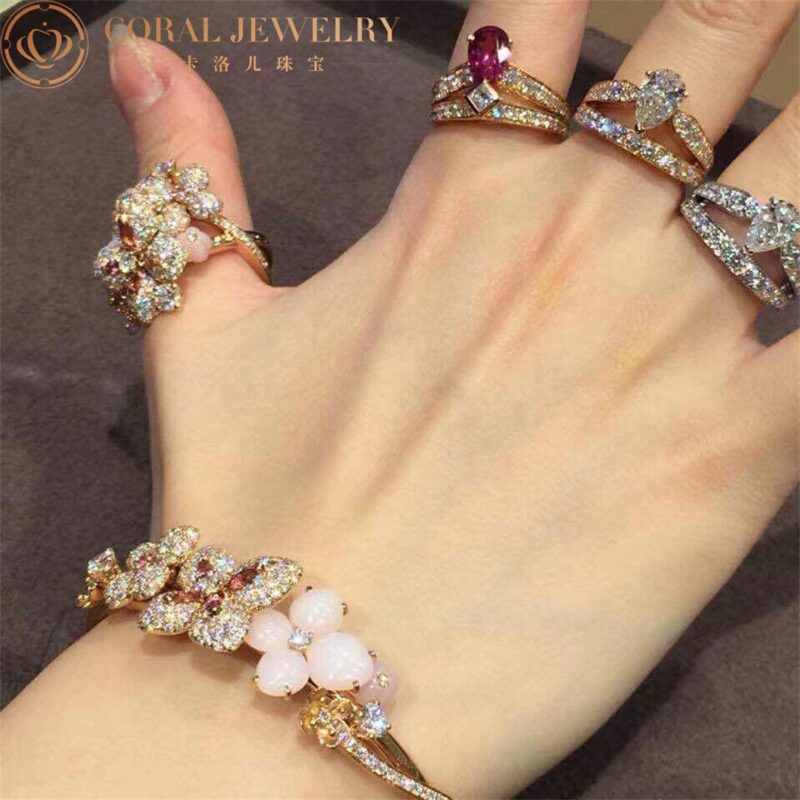 Chaumet Hortensia Multi-coloured Gemstone Bracelet in Pink Gold 7