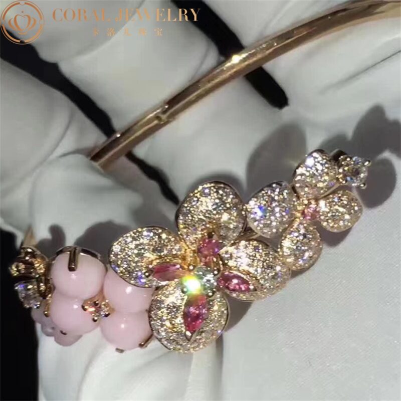 Chaumet Hortensia Multi-coloured Gemstone Bracelet in Pink Gold 4