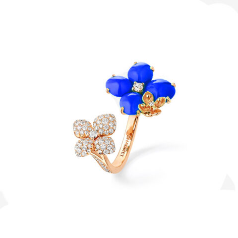 Chaumet Hortensia Pink Gold Diamonds and Lapis lazuli Ring 2