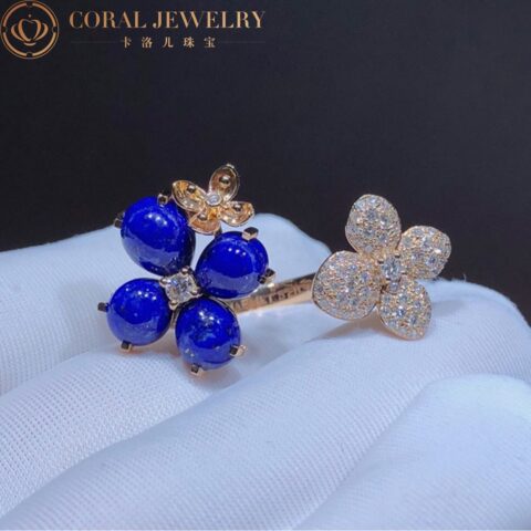 Chaumet Hortensia Pink Gold Diamonds And Lapis Lazuli Ring Coral 28