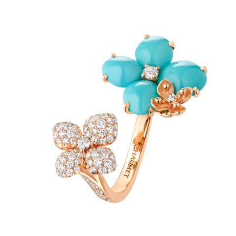 Chaumet Hortensia Turquoise 083237 Diamonds And Gold Ring 1