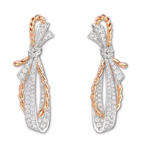 Chaumet Insolence Earrings 082961 White Gold Rose Gold Diamonds 2
