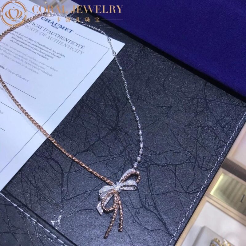 Chaumet 083164 Insolence Necklace White Gold Rose Gold Diamonds 5