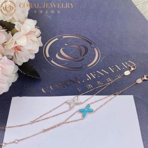 Chaumet 082935 Jeux De Liens Bracelet Rose Gold Turquoise Diamond 9