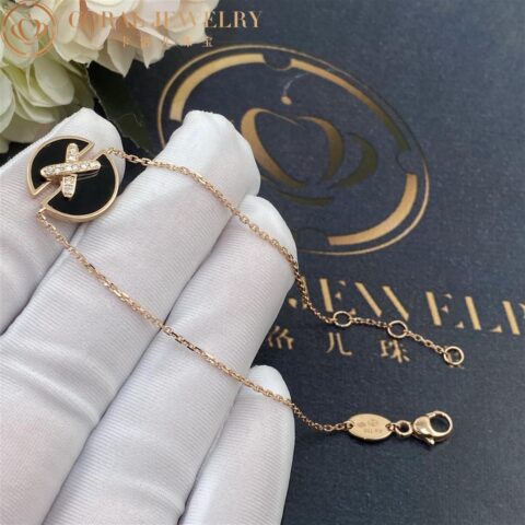 Chaumet 084999 Jeux De Liens Harmony Onyx Bracelet Rose Gold Onyx Diamonds 7