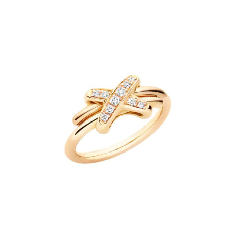 Chaumet Jeux De Liens Ring 081239-Yg Yellow Gold Diamonds 1