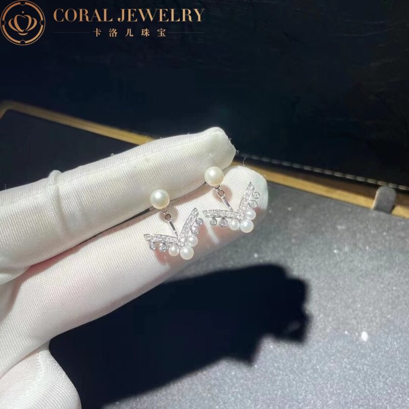 Chaumet Joséphine Aigrette 083293 Earring White Gold Pearls Diamonds 9