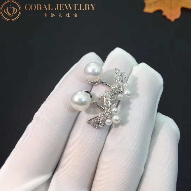 Chaumet Joséphine Aigrette 083293 Earring White Gold Pearls Diamonds 6