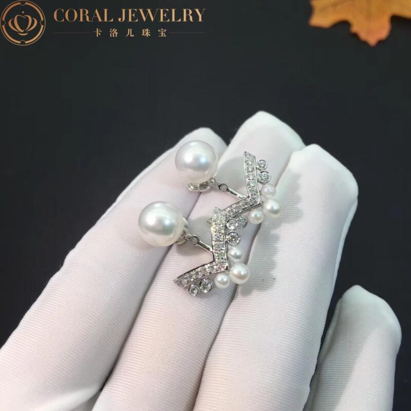 Chaumet Joséphine Aigrette 083293 Earring White Gold Pearls Diamonds 4