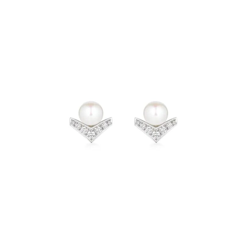 Chaumet Joséphine Aigrette 085046 Earrings White Gold Pearls Diamonds 1