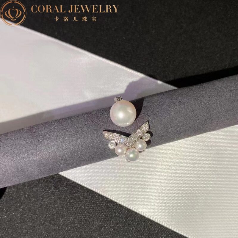 Chaumet Joséphine Aigrette 085046 Earrings White Gold Pearls Diamonds 3