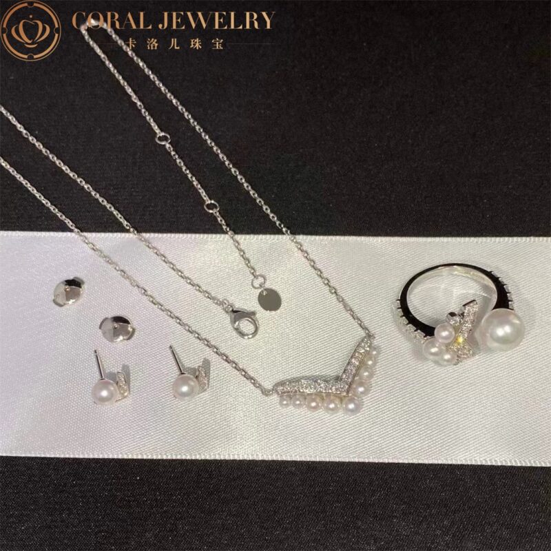 Chaumet Joséphine Aigrette 085046 Earrings White Gold Pearls Diamonds 2