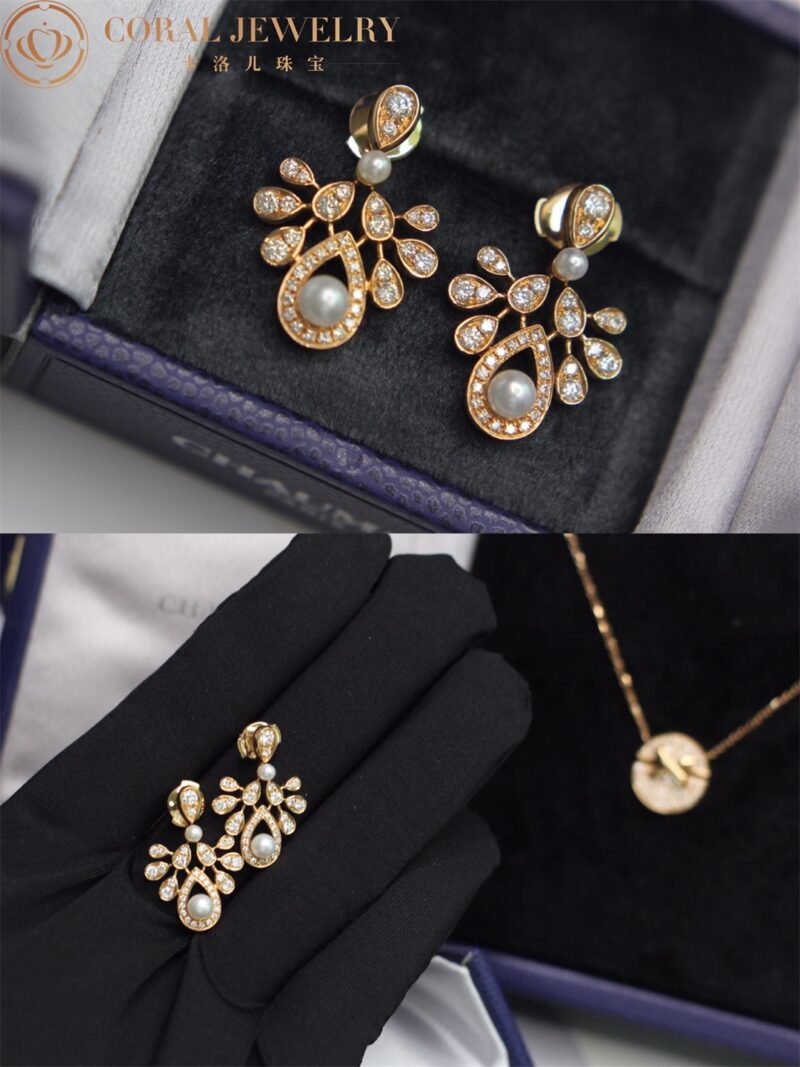 Chaumet 083251 Joséphine Aigrette Impériale Earrings Rose Gold Pearls Diamonds 2
