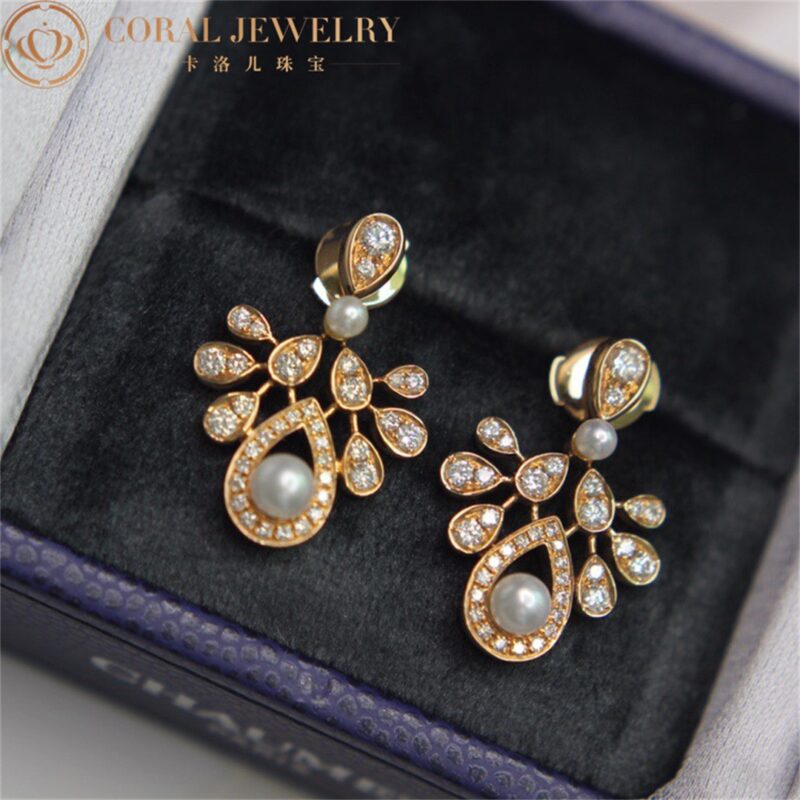 Chaumet 083251 Joséphine Aigrette Impériale Earrings Rose Gold Pearls Diamonds 6