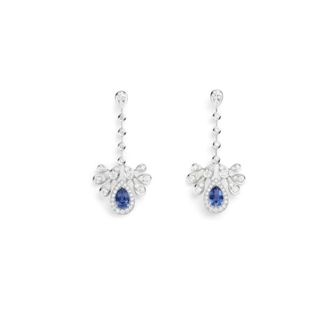 Chaumet Joséphine Aigrette Impériale 083460 Earrings White Gold Sapphires Diamond 2