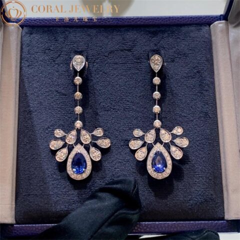 Chaumet Joséphine Aigrette Impériale 083460 Earrings White Gold Sapphires Diamond 12