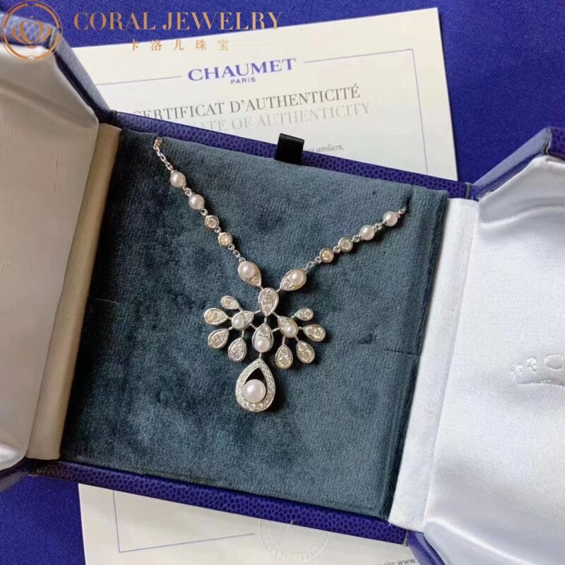 Chaumet 083253 Joséphine Aigrette Impériale Long Necklace White Gold Pearls Diamonds 7
