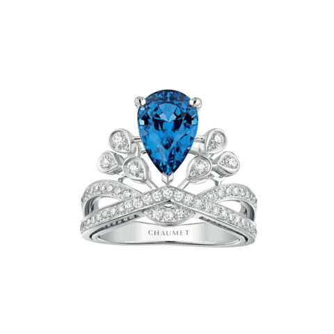 Chaumet Joséphine Aigrette Impériale Ring 082676 Platinum Aquamarine diamonds 2
