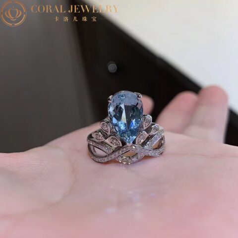 Chaumet Joséphine Aigrette Impériale Ring 082676 Platinum Aquamarine diamonds 8