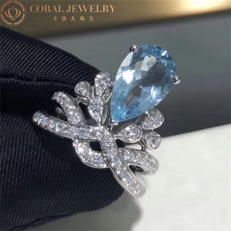Chaumet Joséphine Aigrette Impériale Ring 082676 Platinum Aquamarine diamonds 5