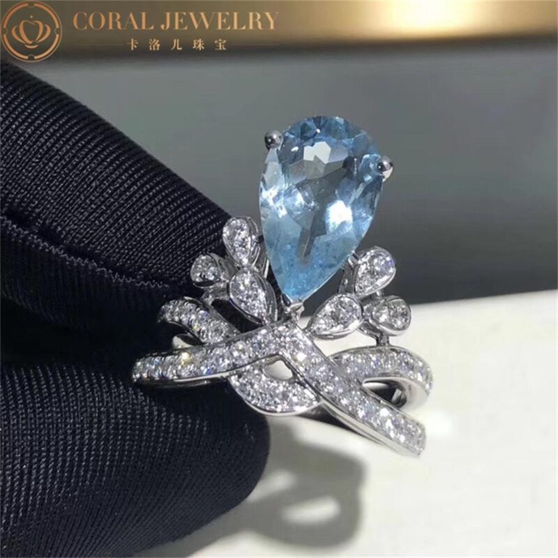Chaumet Joséphine Aigrette Impériale Ring 082676 Platinum Aquamarine diamonds 4