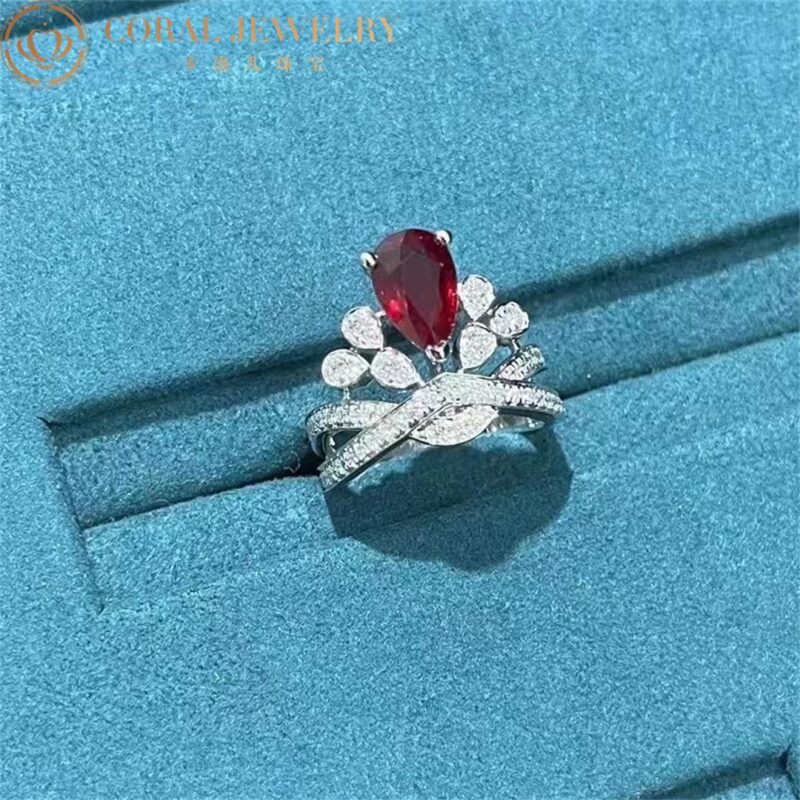 Chaumet Joséphine Aigrette Impériale Ring 082920 Platinum Ruby Diamonds 2