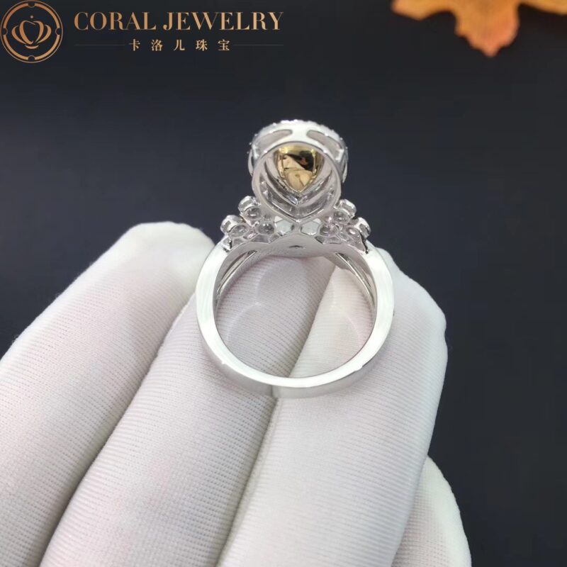 Chaumet Josephine Aigrette Imperiale Ring Platinum Yellow Diamonds Coral 66