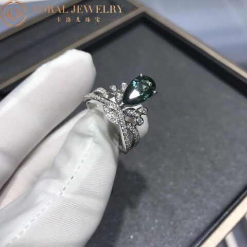 Chaumet Joséphine Aigrette Impériale Ring 082677 Platinum Emerald Diamonds 5