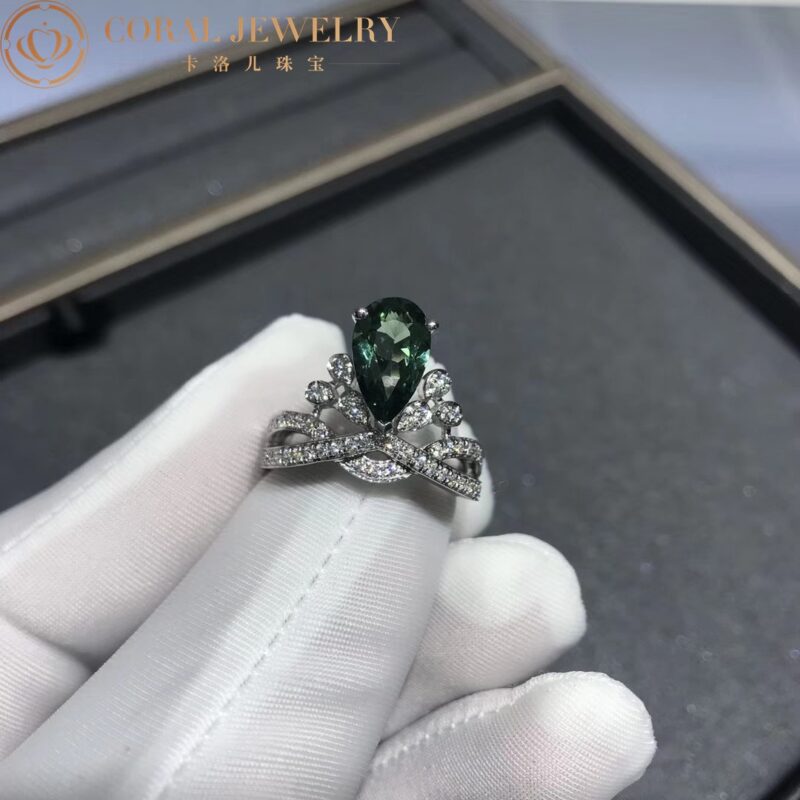 Chaumet Joséphine Aigrette Impériale Ring 082677 Platinum Emerald Diamonds 4