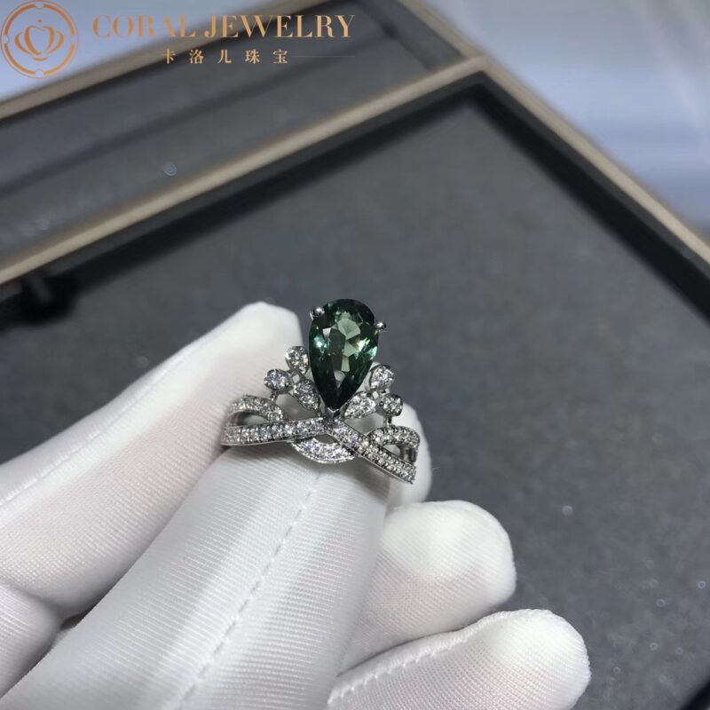 Chaumet Joséphine Aigrette Impériale Ring 082677 Platinum Emerald Diamonds 3