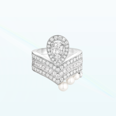 Chaumet Joséphine Aigrette Ring J84092-083590-083290 Platinum, Diamonds Combination Rings2