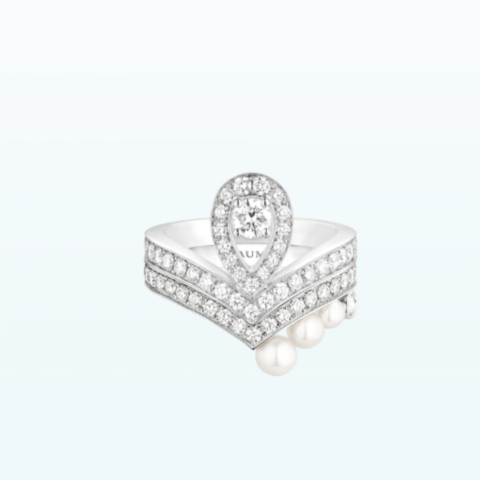 Chaumet Josephine Aigrette Ring 083510-083290 White Gold Diamond Combination Rings1