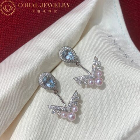 Chaumet Joséphine Aigrette 083367 single earring white gold diamonds aquamarine 5
