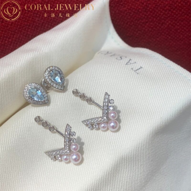 Chaumet Joséphine Aigrette 083367 single earring white gold diamonds aquamarine 4