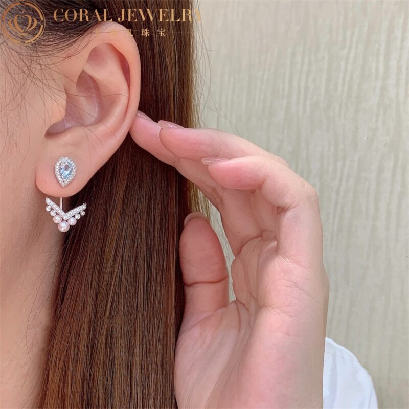 Chaumet Joséphine Aigrette 083367 single earring white gold diamonds aquamarine 3