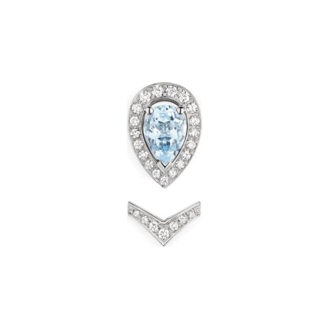 Chaumet Joséphine Aigrette 083367 single earring white gold diamonds aquamarine 1