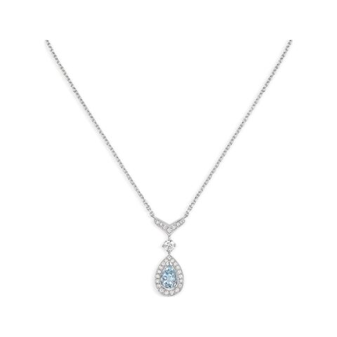 Chaumet Josephine Aigrette 083315 white gold aquamarine and diamond pendant 2