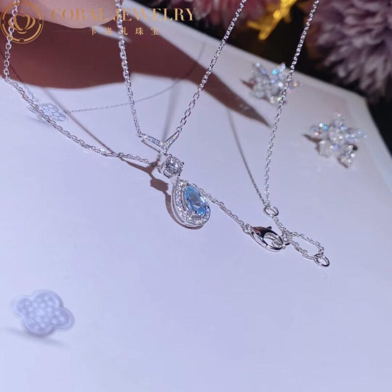 Chaumet Josephine Aigrette 083315 white gold aquamarine and diamond pendant 8