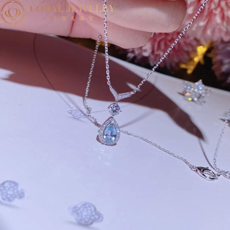 Chaumet Josephine Aigrette 083315 white gold aquamarine and diamond pendant 7