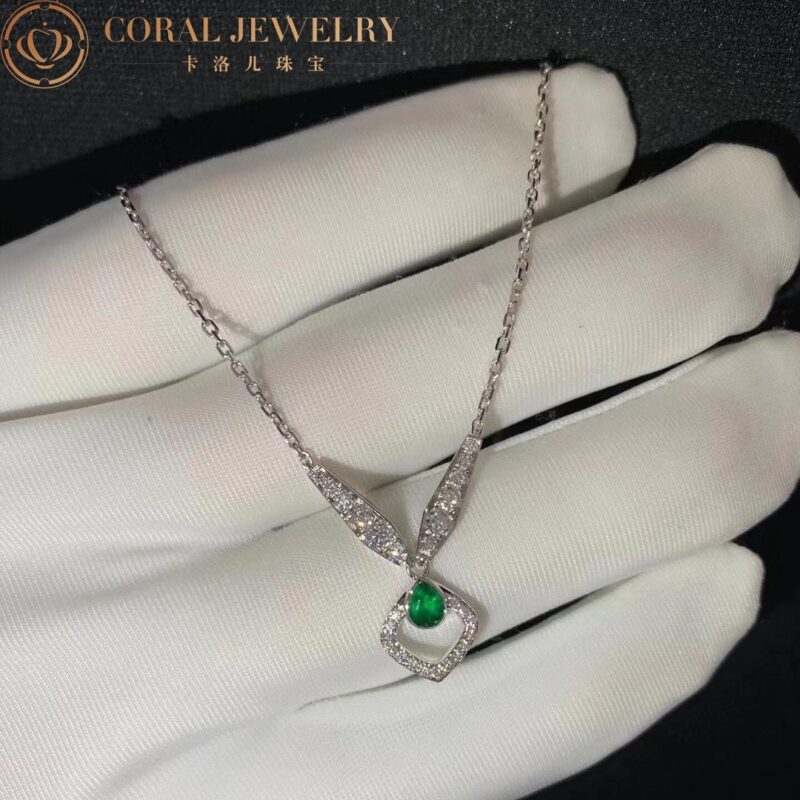Chaumet Josephine Eclat Floral 082671-WG white gold and Emerald pendant 5