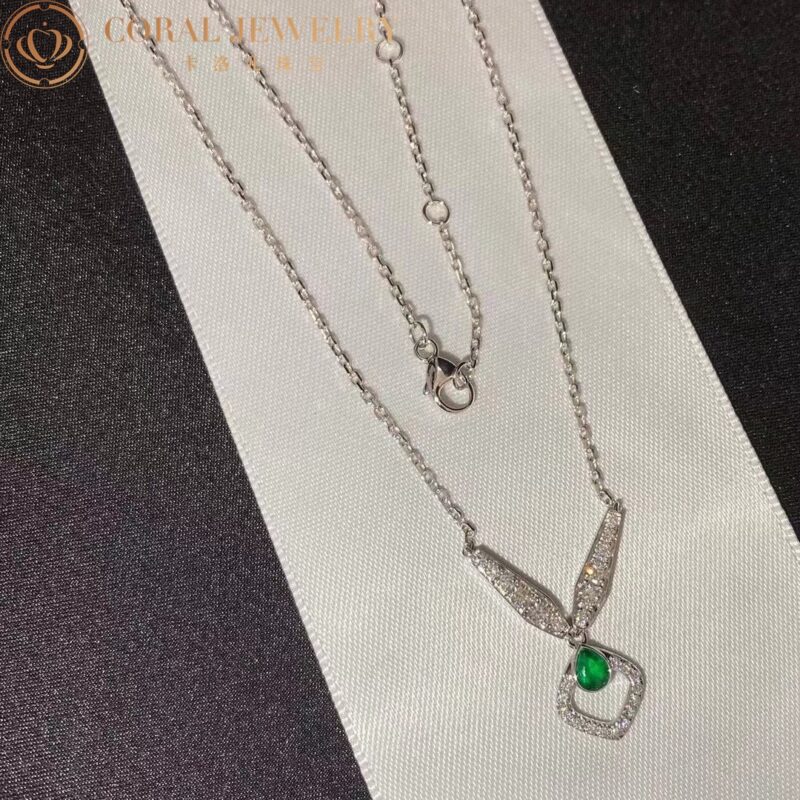 Chaumet Josephine Eclat Floral 082671-WG white gold and Emerald pendant 3