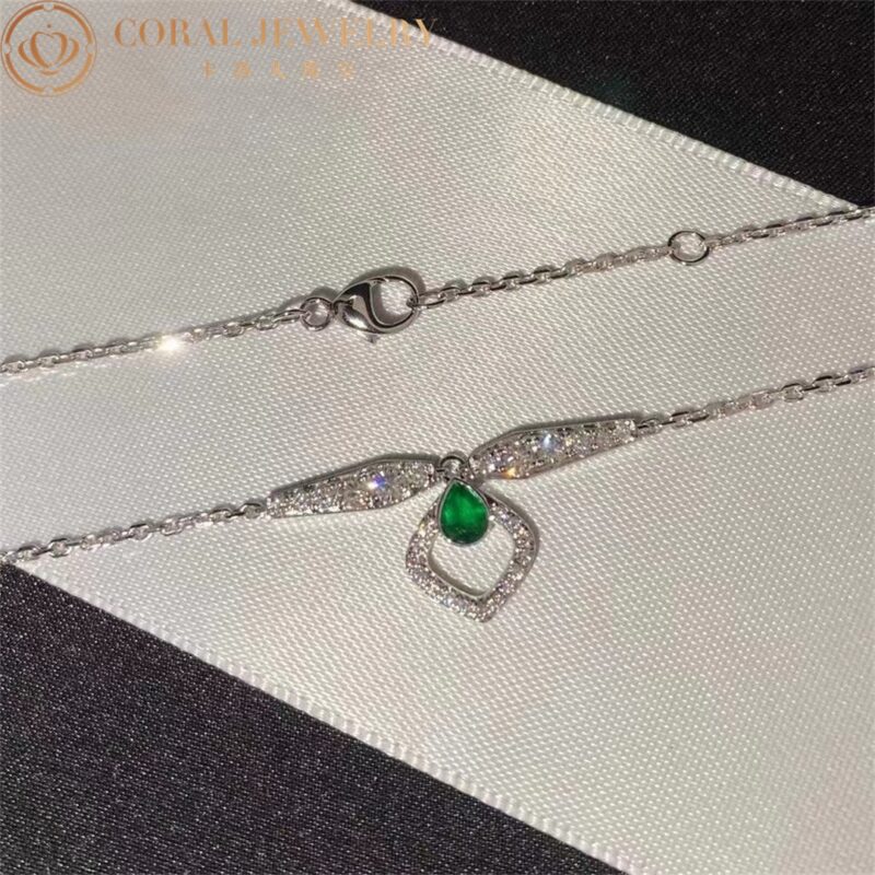 Chaumet Josephine Eclat Floral 082671-WG white gold and Emerald pendant 2